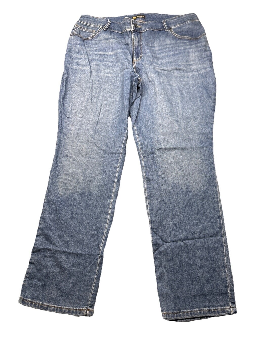 Lee Jeans Women’s 18w Medium 36x30 Relaxed Fit Straight Leg Blue Denim